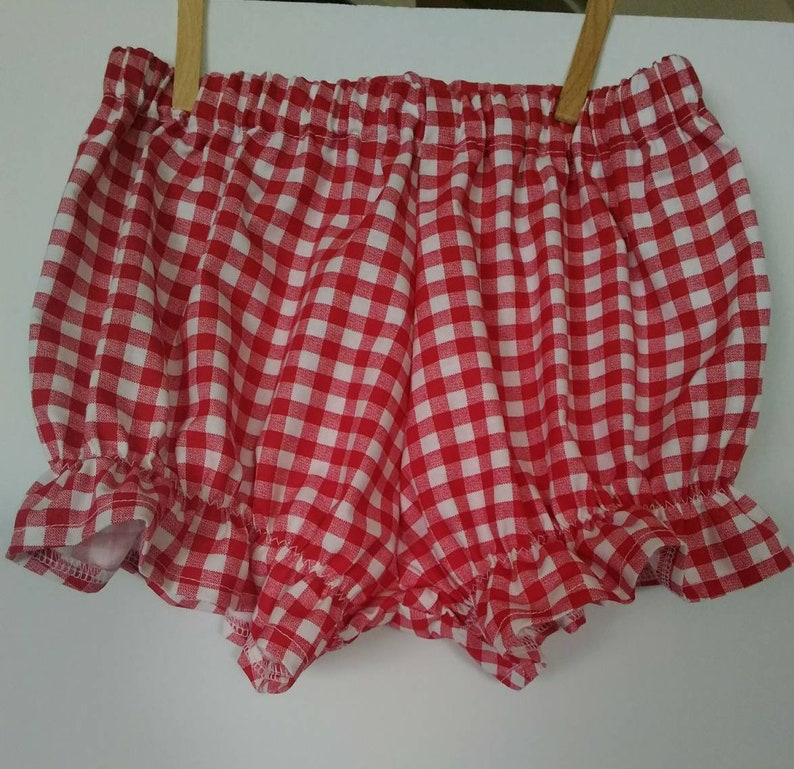 Baby and Toddler Girl's Gingham Print Bloomers Pick a Color: Turquoise, Purple, Dark Pink, Red or Black image 3