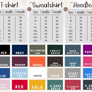 T-shirt Sweatshirt And Hoodie Size Chart