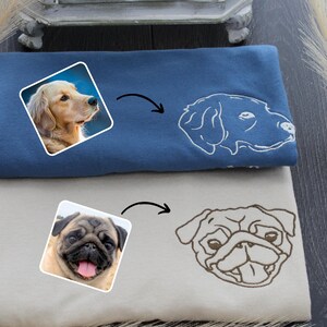 Blue And Sand Embroidered Pet Face & Name Hoodies