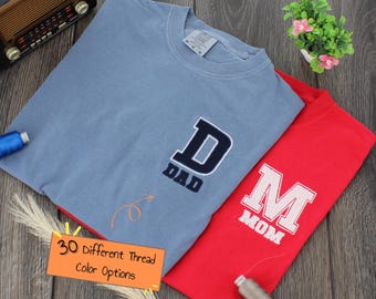 Custom Text Comfort Colors T-Shirt, Personalized T-Shirts, Embroidered Comfort Colors Tee, Custom Letter And Text T-Shirt, Father&#39;s Day Gift