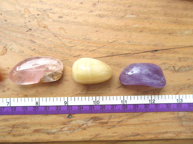 Kit de 6 piedras rodadas grandes: amatista, cuarzo rosa, cornalina, ópalo musgo, rodocrosita y piedra luna imagen 8