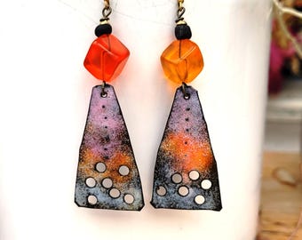 Tribal earrings, precious and picturesque with old glass beads Duch Dogon: "Summer Muse" ..