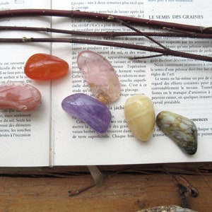 Kit de 6 piedras rodadas grandes: amatista, cuarzo rosa, cornalina, ópalo musgo, rodocrosita y piedra luna imagen 4