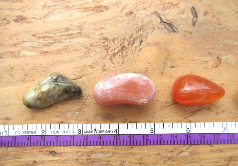 Kit de 6 piedras rodadas grandes: amatista, cuarzo rosa, cornalina, ópalo musgo, rodocrosita y piedra luna imagen 9