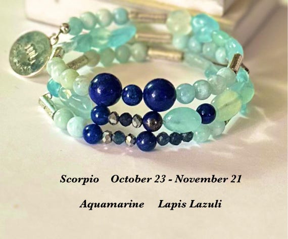 Bracelet Aquamarine Scorpio Scorpio Birthstone Gemstone Bracelet - Main Image