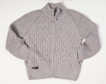 Boys' Wool Blend Cable Knit Zip Cardigan: Stylish Winter Layer