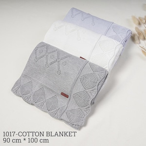 100% Cotton Pointelle Knit Blanket Baby Crib Gift Soft Blanket New Item Unisex
