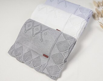 100% katoenen pointelle-gebreide deken Babybedje Cadeau Zachte deken Nieuw item Unisex