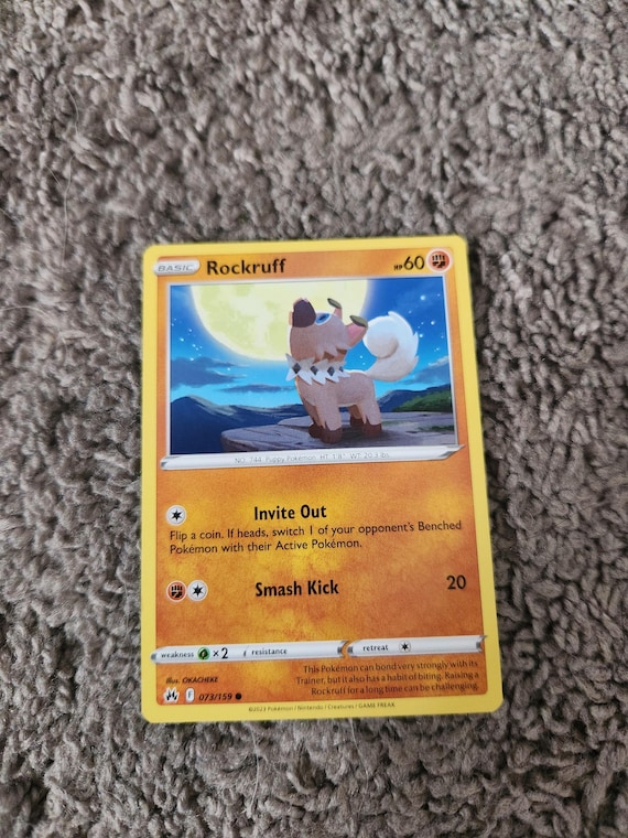 Rockruff 073/159 - NM / M - Crown Zenith Pokemon Card - OKACHEKE Art - Etsy