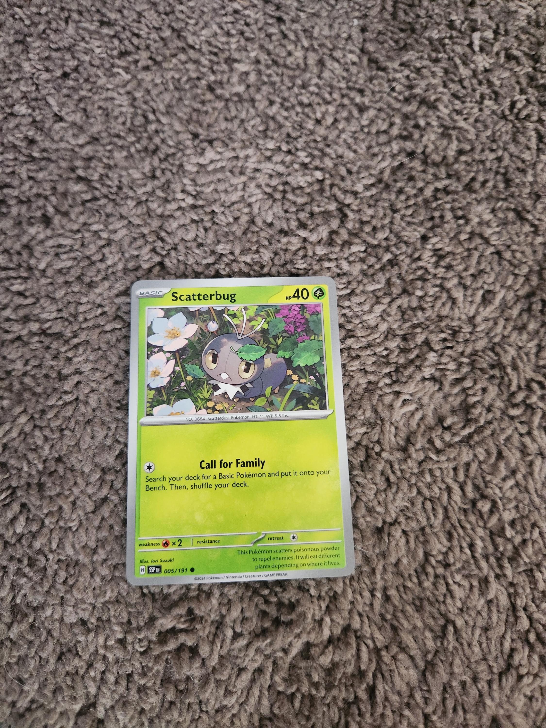 scatterbug pokemon card 24 [Grass] Ultra Evolution Flip a coin Scatterbug Pokmon Pin New |