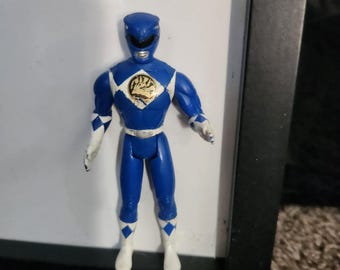 Mighty Morphin Power Rangers Blue Ranger 4" Action Figure Vintage Saban 1995