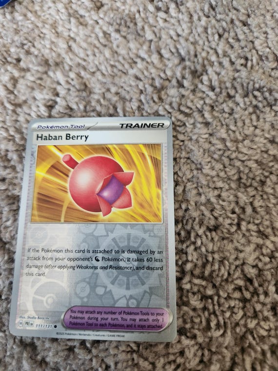 Haban Berry 111/131 Poke Ball Reverse Holo Prismatic Evolutions Pokemon Card  NM - Etsy Canada