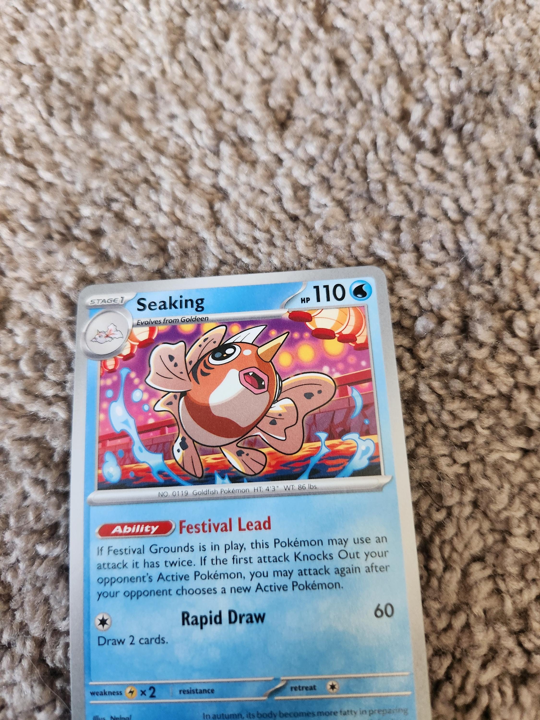 seaking pokemon card value - 28/162 BREAKThrough RarityUncommon Hit Points110 HP Water Swim Freely (10) Flip a coin Seaking Pokeball Reverse Holo 021/131