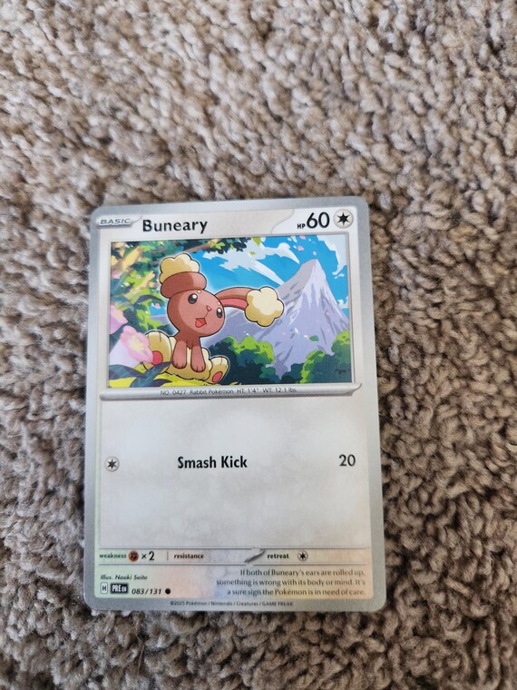 083/131 Buneary - REVERSE HOLO - Prismatic Evolutions Pokemon TCG - Etsy