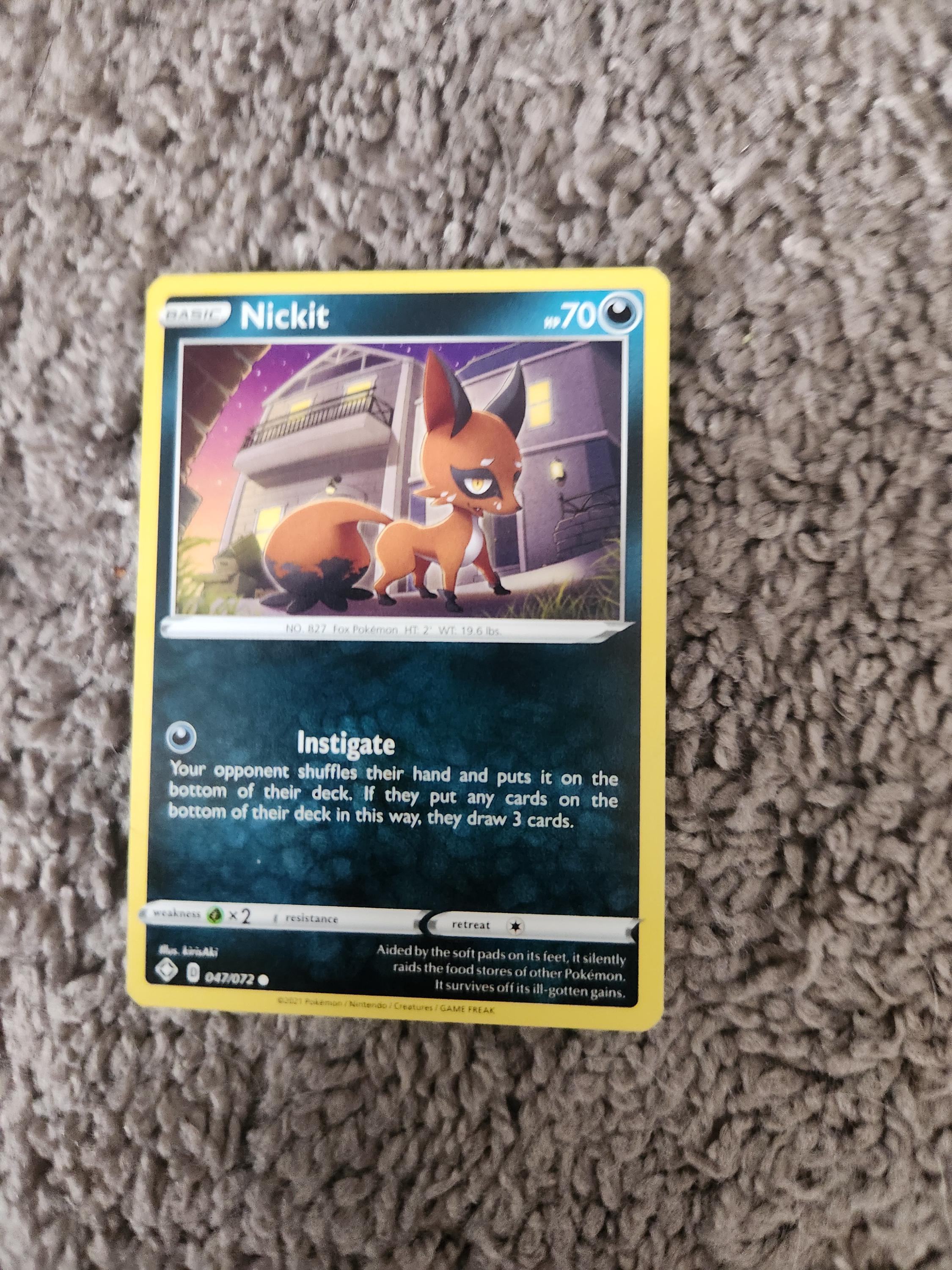 NICKIT SHINING FATES Collection Pokmon Cards 047/072 - Etsy