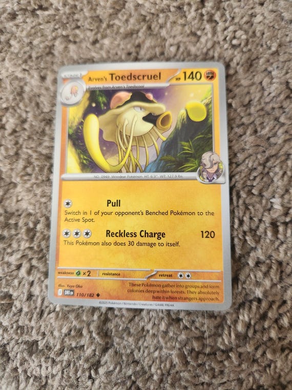 toedscruel pokemon card Toedscruel HP 130 Double Whip Attack Rarity Yellow Pokmon Card