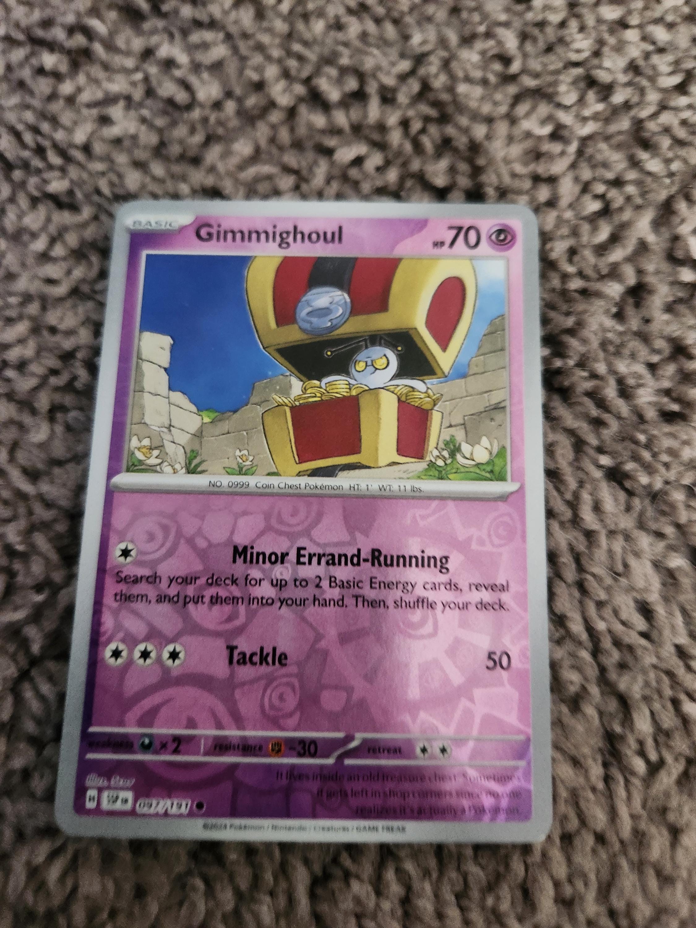 gimmighoul pokemon card value Gimmighoul - 087/182 - SV04: Paradox Rift [REVERSE HOLO]