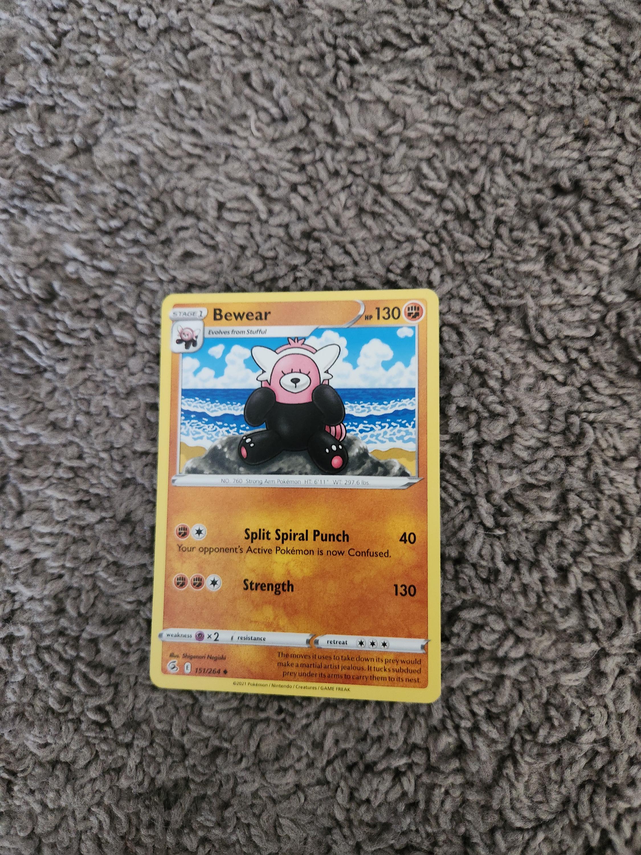 bewear pokemon card Bewear 151/264 Reverse Reverse Holo Pokemon TCG Fusion Strike NM Near Mint