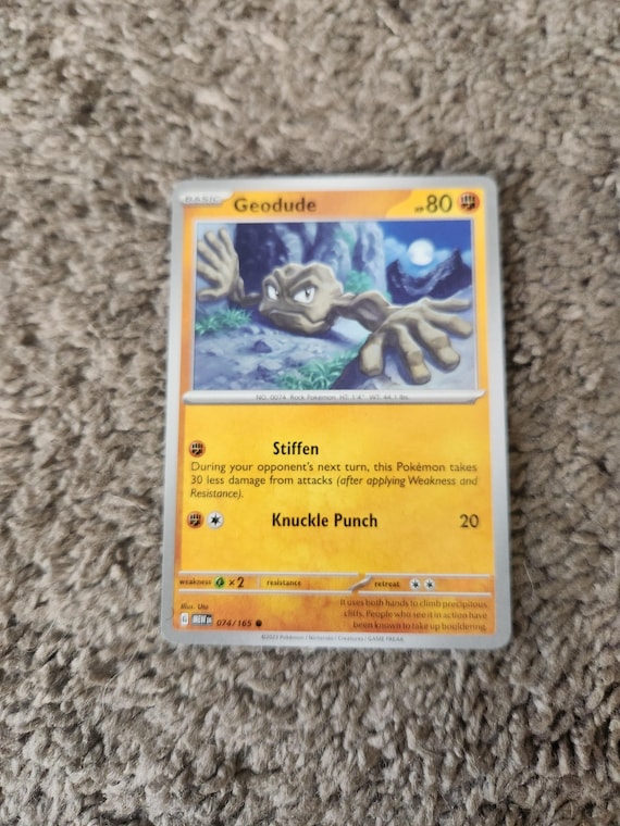 geodude pokemon card Trading Game Sun Moon Team Up Single Card Common Alolan 35 Fighting Fighting Rollout (10) Colorless Geodude 074/165 Reverse Holo Common