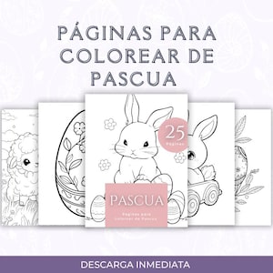 Livro para Colorir de Páscoa para Crianças | 25 páginas imprimíveis em PDF | Atividades Educativas e Divertidas