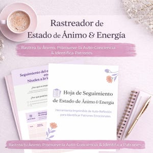 Rastreador de Estado de Ánimo y Energía Imprimible | Hoja de Trabajo Bienestar Emocional | Seguimiento Emocional | PDF Salud Mental
