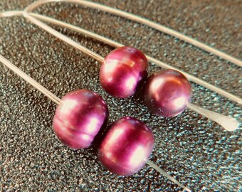 Cranberry pearl earrings/Sterling silver earrings/pearl earrings/ever day rings/ modern earrings/gift for her earrings/BOHO wire earrings/