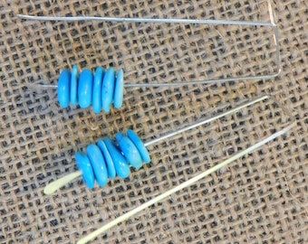 Turquoise with sterling silver wire earrings