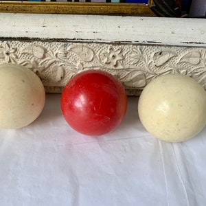 Billiard Balls, 3 Pool Balls, Pool Billiards, White Billiard Ball, Solid Red Pool Ball, Pool Hall Room, Billiard Room, Sports Decor
