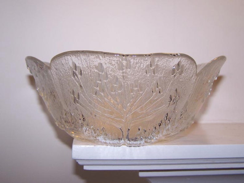 Dansk Floriform Glass Serving Bowl 9 Inch Bowl Pertti Etsy