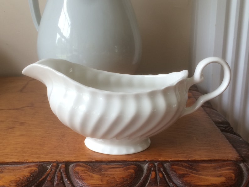 Johnson Brothers Regency White Ironstone Gravy Boat Swirled Etsy