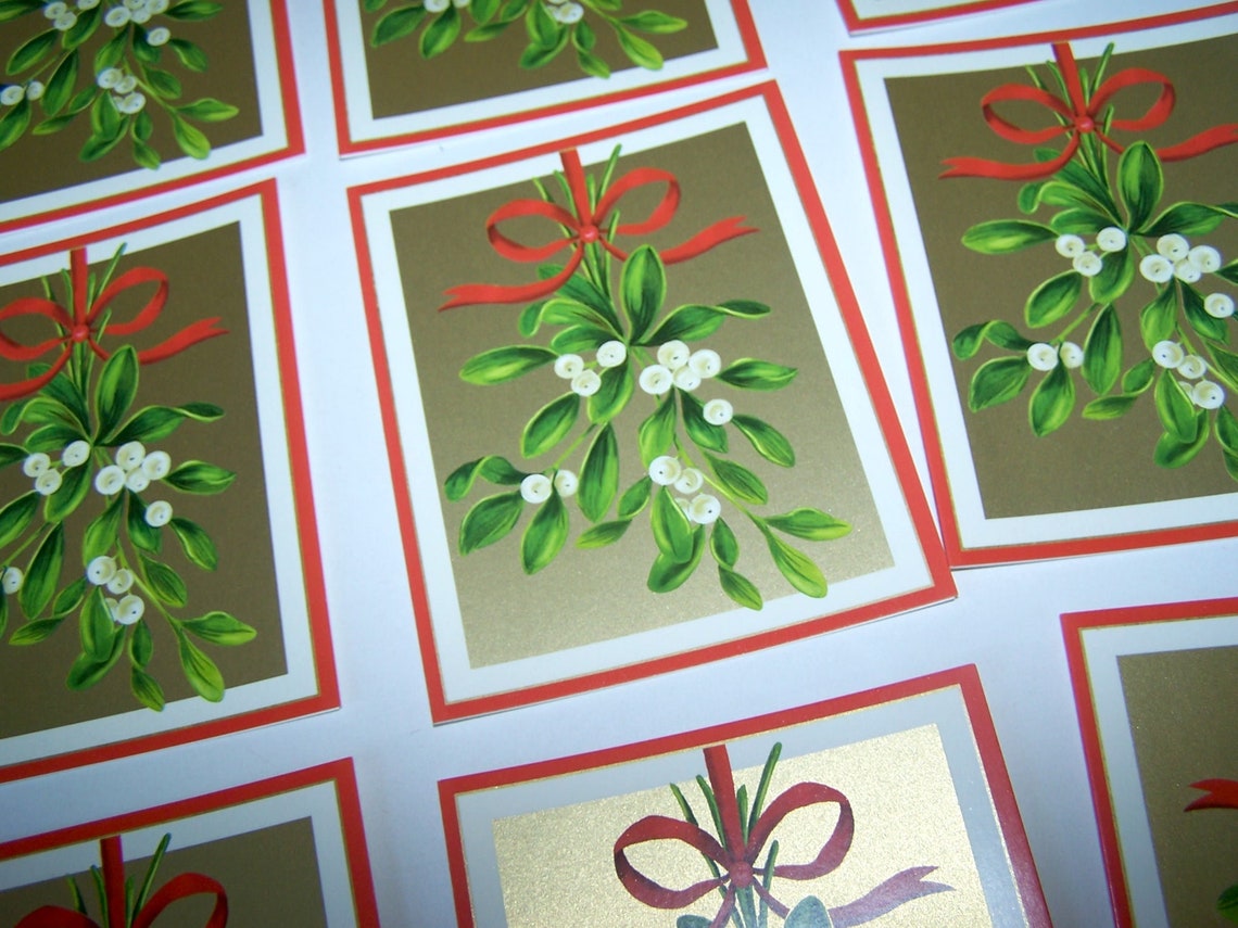Vintage Caspari Christmas Cards Christmas Mistletoe Boxed Etsy