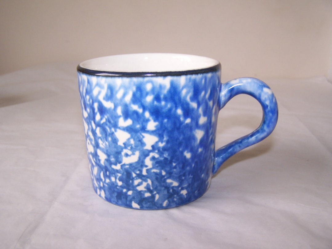 Stangl Pottery Mug, Blue Spatterware, Town and Country, Small Pottery ...