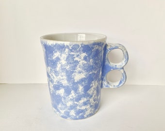 Bennington Potters, Morning Glory Blue, Trigger Mug, David Gil, Pottery Mug 1840, Mid Century, Made in the USA, Coffee Cup, Bennington Mug