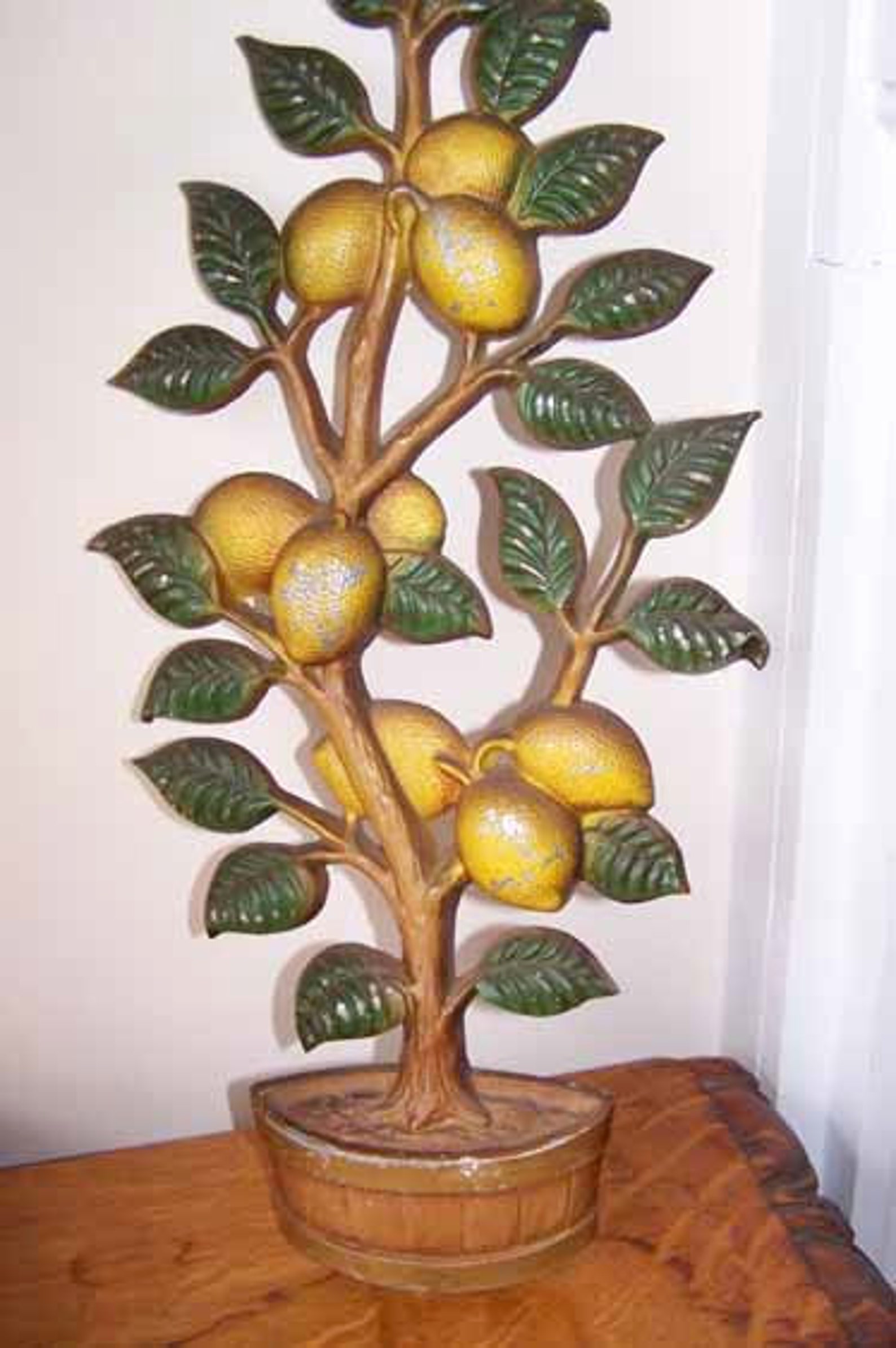 Large Cast Metal Wall Hanging Lemon Tree Fruit Topiary Etsy