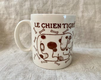 極希少/北欧AOR◆TEN TIGERS/JUST GOOD FRIENDS Taylor and Ng Coffee Mug, 1978 BROWN Le Chien Tigre Mug, Vintage