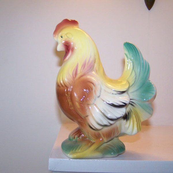 Rooster Hen, Chicken Figurine, Pottery Figurine, Kitchen Decoration, Vintage
