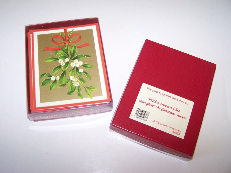 Vintage Caspari Christmas Cards Christmas Mistletoe Boxed Etsy