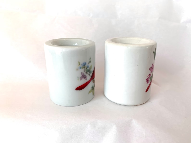 Red Cardinals Mini Taper Set Spencer Gifts Inc W German Porcelain Made in Japan 2 Bird Candleholders Funny Design Vintage