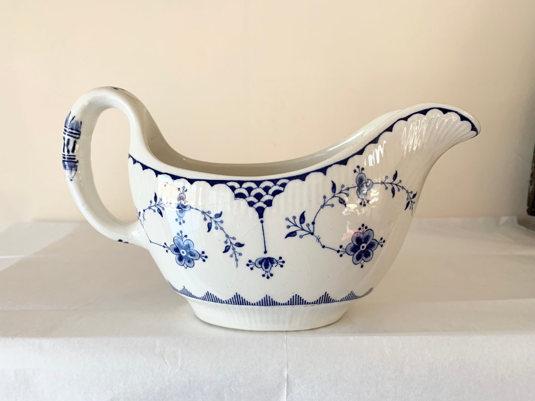 Blue Denmark Gravy Boat Furnivals Limited Flaws Crazing Etsy
