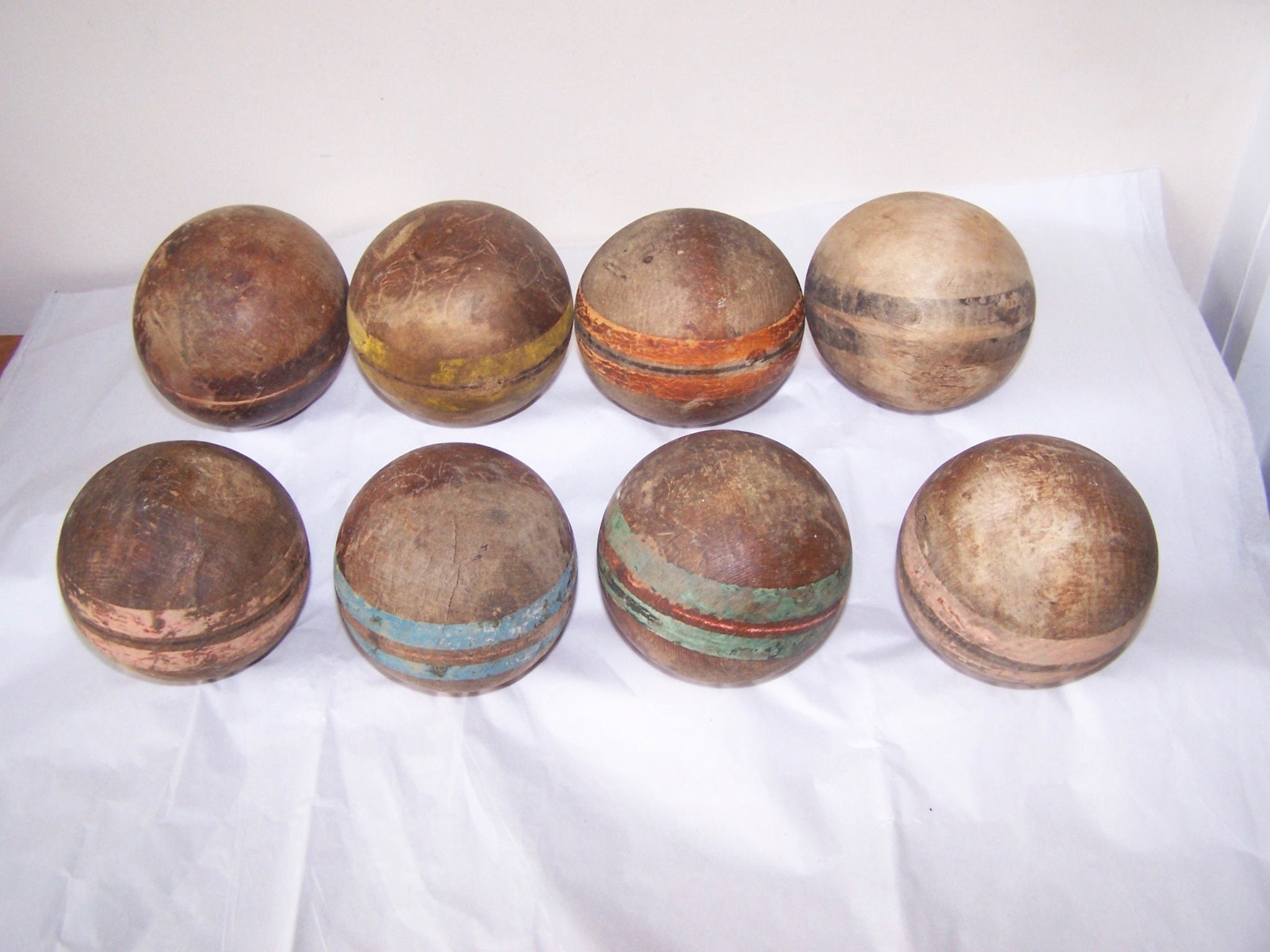 Bola de croquet de madera Melocotón naranja Bola de rayas | Etsy