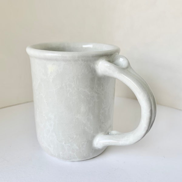 Bennington Potters, White Pottery Mug, Pottery Mug 1967, David Gil, White on White Agate, Vintage, Tea Cup, Bennington 1967 Mug