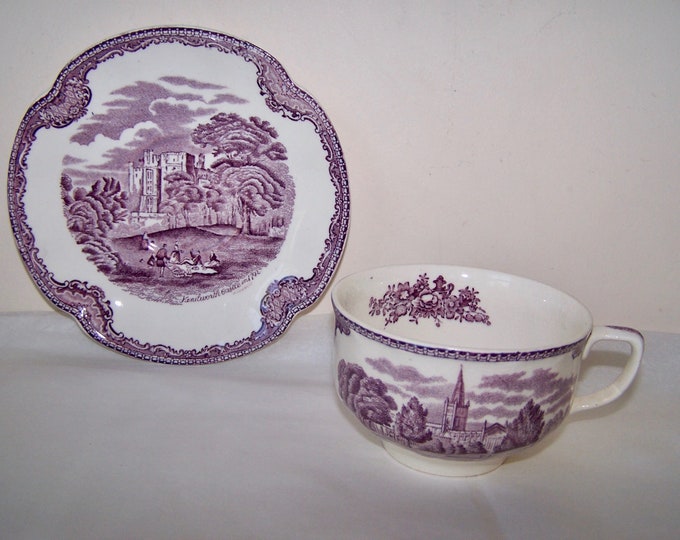 Johnson Brothers, Old Britain Castles, One Cup and Saucer, With FLAWS