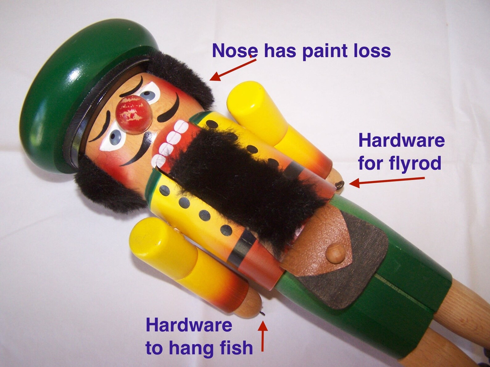 Steinbach Nutcracker Wood Fisherman Fishing Creel Scottish Etsy