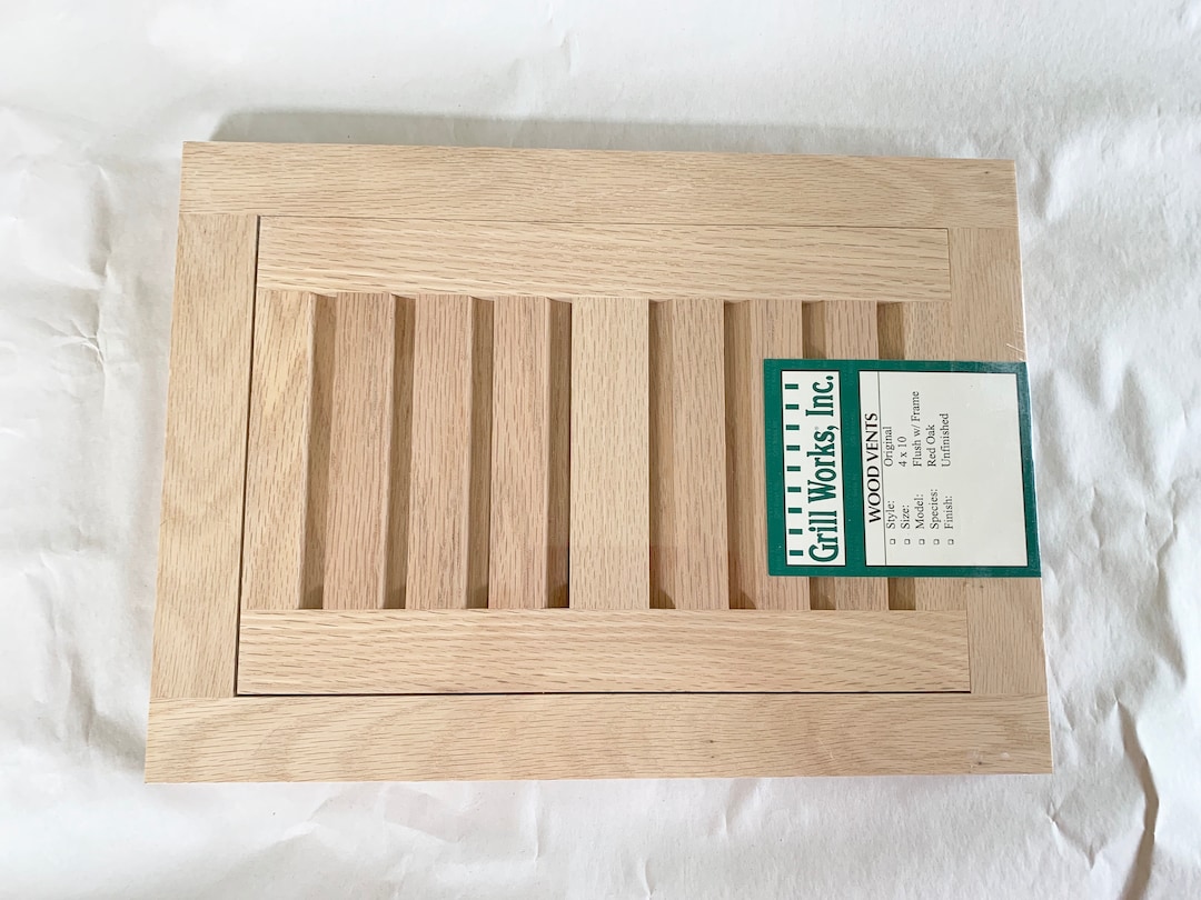 Red Oak Wood Heat Vent Covers Grill Works, Wood Floor Vent, Flush