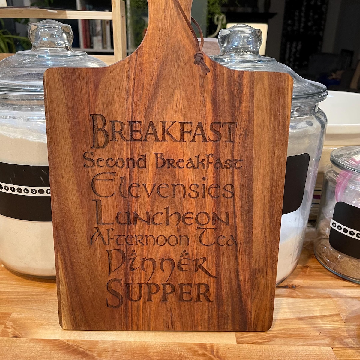 Hobbit Meals List - Cutting, Serving, or Food Tray, Lord of the Rings Design