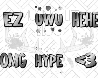 Twitch | Discord Emote Pack - Cute 6-pack Metallic Silver