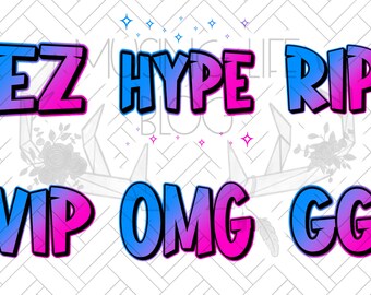 Twitch | Discord Emote Pack - Basic 6-pack blauw en roze