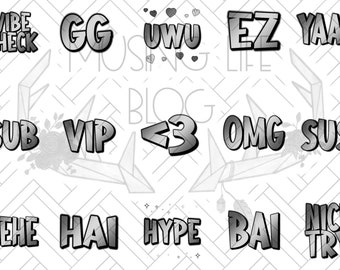 Twitch | Discord Emote Pack - Cute 15-pack Metallic Silver