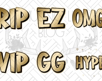 Twitch | Discord Emote Pack - Basic 6-pack Metallic Gold