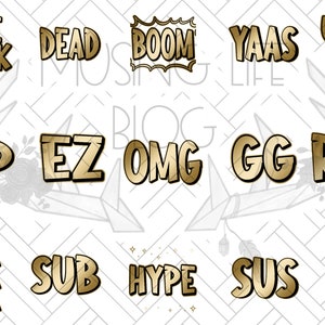Twitch | Discord Emote Pack - Basic 15-pack Metallic Gold